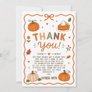 Carte De Remerciements Fillet Mignon de Citrouille Baby Shower Mixte