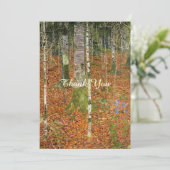 Carte De Remerciements Fine Art Gustav Klimt Forest Mariage de la nature (Debout devant)