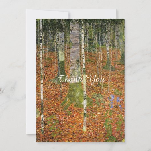 Carte De Remerciements Fine Art Gustav Klimt Forest Mariage naturel (Devant)