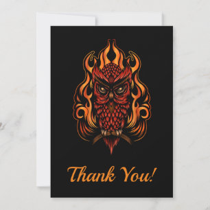 Carte De Remerciements Fire owl