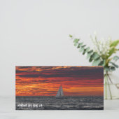 Carte De Remerciements Fire Red Sunset - Marina Del Rey, CA (Debout devant)