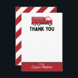 Carte De Remerciements Fire Truck Thank You Note for Firefighter Birthday<br><div class="desc">Ce carte de remerciements de camion d'incendie peut être personnalisé avec le nom de votre garçon ou de votre fille d'anniversaire - parfait pour une fête d'anniversaire de pompier ou une utilisation générale! © 2022 Tea Olive Co.</div>