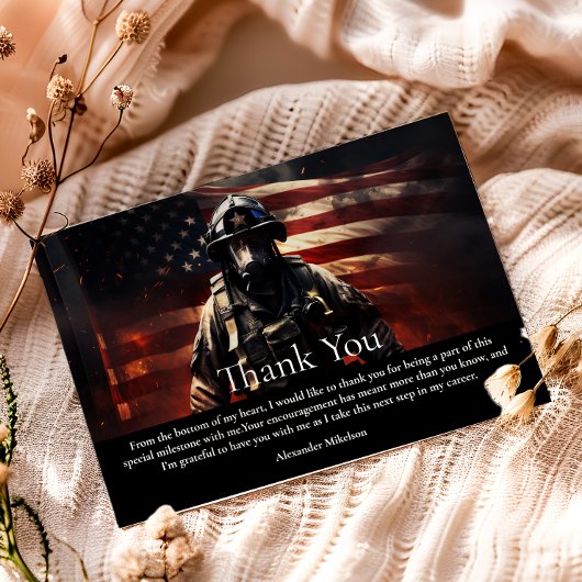 Carte De Remerciements Firefighter Class of 2026 Graduation