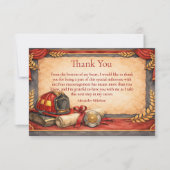Carte De Remerciements Firefighter Graduation Party (Devant)