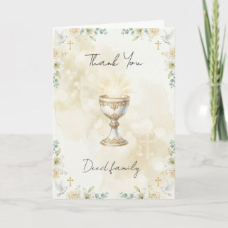 Carte De Remerciements First Communion Thank You With Chalice Design