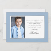 Carte De Remerciements First Holy Communion Light Blue Photo (Dos)
