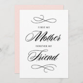 Carte De Remerciements First My Mother Forever My Friend Script | Blush (Devant / Derrière)