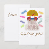 carte de remerciements (fitness, abs en cours, ent (Devant / Derrière)