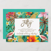 Carte De Remerciements flamand tropical (Devant / Derrière)