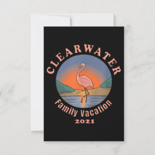 Carte De Remerciements Flamant rose Clearwater Vacation 2021 Flamant ro