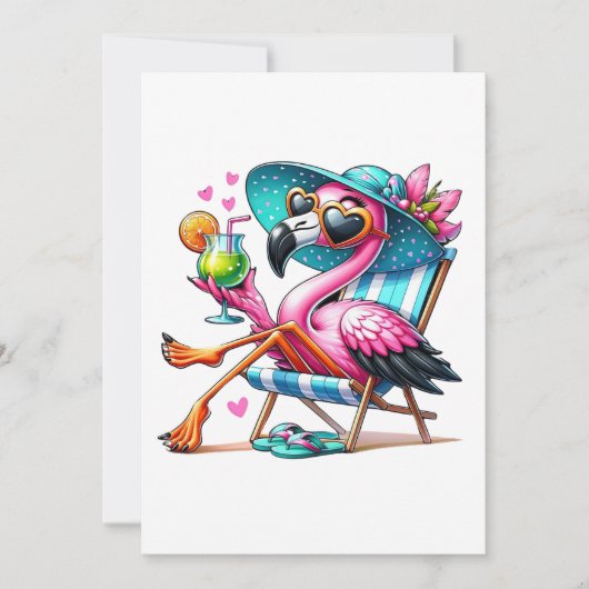 Carte De Remerciements Flamant rose cool (Devant)