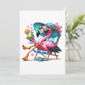 Carte De Remerciements Flamant rose cool (Debout devant)