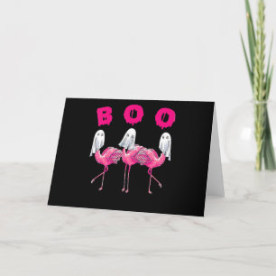 Carte De Remerciements Flamant rose  Flamant rose Boo Halloween Flamant r
