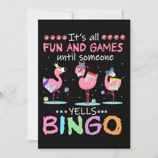 Carte De Remerciements Flamant rose| Flamme Bingo Funny (Devant)