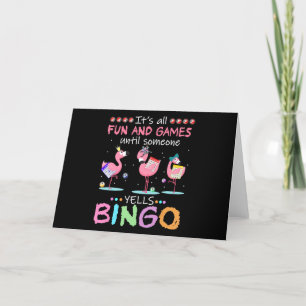 Carte De Remerciements Flamant rose Flamme Bingo Funny