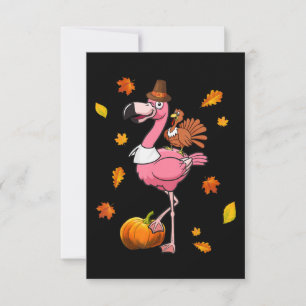 Carte De Remerciements Flamant rose   Halloween Flamant rose Thanksgiving