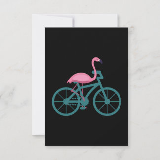Carte De Remerciements Flamant rose vélo-cadeau cycliste