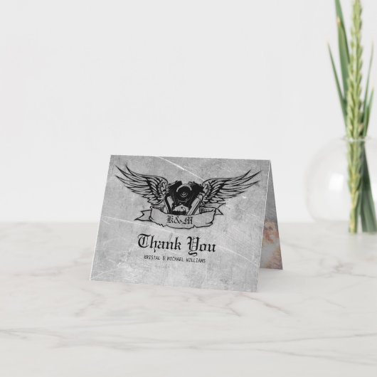 Carte De Remerciements Flaming Biker Thank You (Devant)
