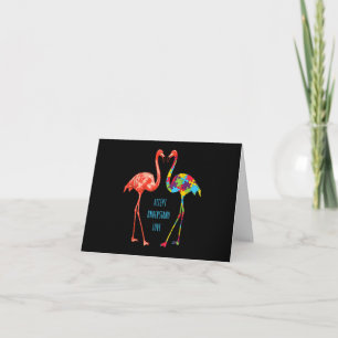 Carte De Remerciements Flamingo Accept Understand Love Autism Flamingo