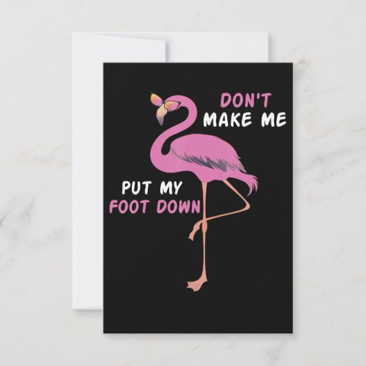 Carte De Remerciements Flamingo | Flamingo With Glasses Dont Make Me Put (Devant)