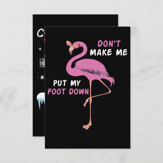 Carte De Remerciements Flamingo | Flamingo With Glasses Dont Make Me Put (Devant / Derrière)