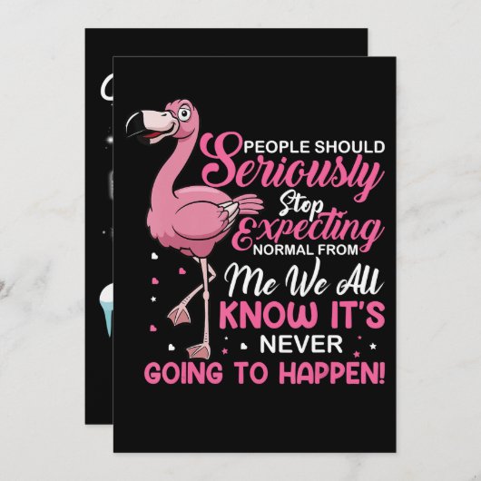 Carte De Remerciements Flamingos | People Should Stop Expecting Normal (Devant / Derrière)