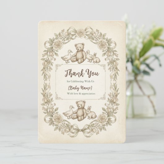 Carte De Remerciements Flat Thank You Card (Debout devant)