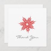 Carte De Remerciements Flèche de neige couleur rouge (Devant / Derrière)
