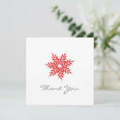 Carte De Remerciements Flèche de neige couleur rouge (Debout devant)