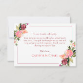 Carte De Remerciements Fleur aquarelle double bonheur mariage (Dos)