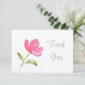 Carte De Remerciements Fleur aquarelle rose 3 (Debout devant)