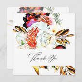 Carte De Remerciements *~* Fleur AR15 - QR PHOTO Elégant Mariage d'art (Devant / Derrière)