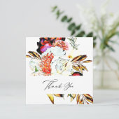 Carte De Remerciements *~* Fleur AR15 - QR PHOTO Elégant Mariage d'art (Debout devant)