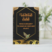Carte De Remerciements Fleur Bar | Panneau de Mariage Fleur Rose et Or (Debout devant)