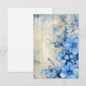 Carte De Remerciements Fleur Bleue (Devant / Derrière)