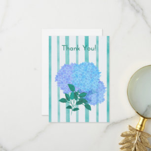 Carte De Remerciements Fleur Blue Hydrangea