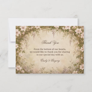 Carte De Remerciements Fleur botanique vintage