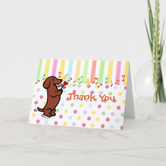 Carte De Remerciements Fleur cardiaque rouge lisse Haired Dachshund