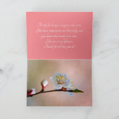 Carte De Remerciements Fleur d'abricot japonaise parfaite (Intérieur)