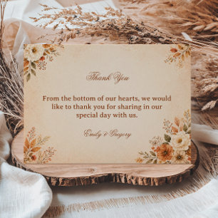 Carte De Remerciements Fleur d'Automne Chaud