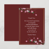 Carte De Remerciements Fleur de cerisier sur branche d'arbre (Devant / Derrière)