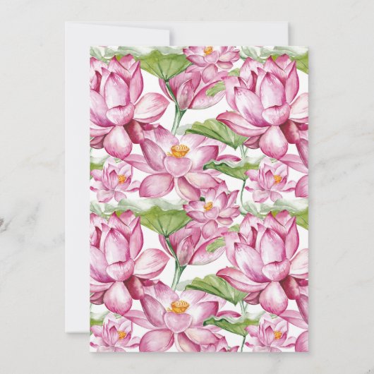 Carte De Remerciements Fleur de lotus indien à l'aquarelle Taj Mahal (Dos)