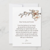 Carte De Remerciements Fleur de magnolia 3D en ivoire (Dos)