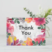 Carte De Remerciements Fleur de marbre blanc (Debout devant)