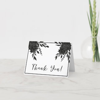 Carte De Remerciements Fleur de minuit : un Mariage floral foncé