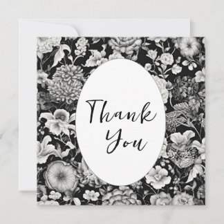 Carte De Remerciements Fleur de minuit : Une florale foncée