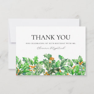 Carte De Remerciements Fleur de naissance de décembre personnalisée pour 