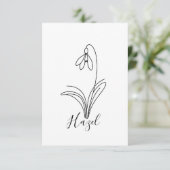 Carte De Remerciements Fleur de naissance personnalisée en janvier (Debout devant)