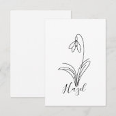 Carte De Remerciements Fleur de naissance personnalisée en janvier (Devant / Derrière)