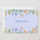 Carte De Remerciements Fleur de Pervenche (Devant)